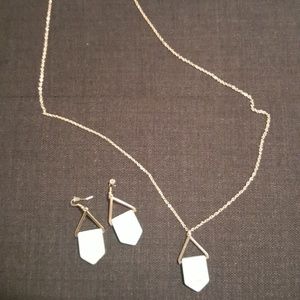 Plunder Teal and Gold Necklace and Earring Set